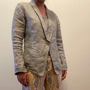 Eileen Fisher silver linen blazer